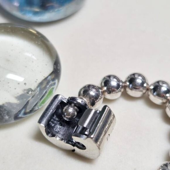 Authentic Pandora ALE 925 Sterling Silver Beads & Pave Bracelet CZs - Picture 3 of 6